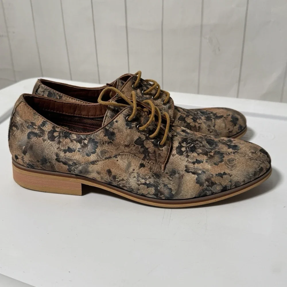 Ferro Aldo Floral Print Oxford Lace Up Dress‎ Shoes Mens 7.5 Party Cocktail Club